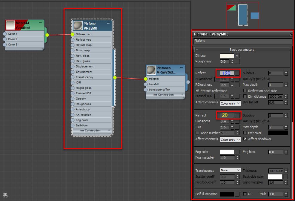 Translucent Two-Sided Material | VRay2SidedMtl